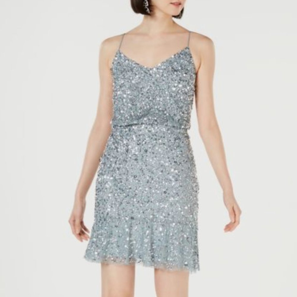 NWT Adrianna Papell Blouson Sequin Dress